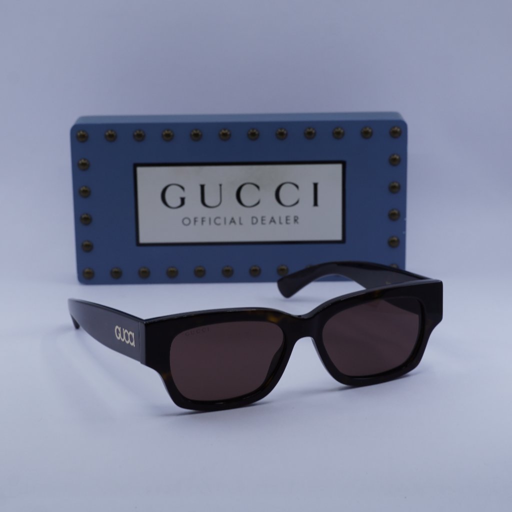 Gucci Gg1794s 002 Square Sunglasses - Dark Havana/Brown